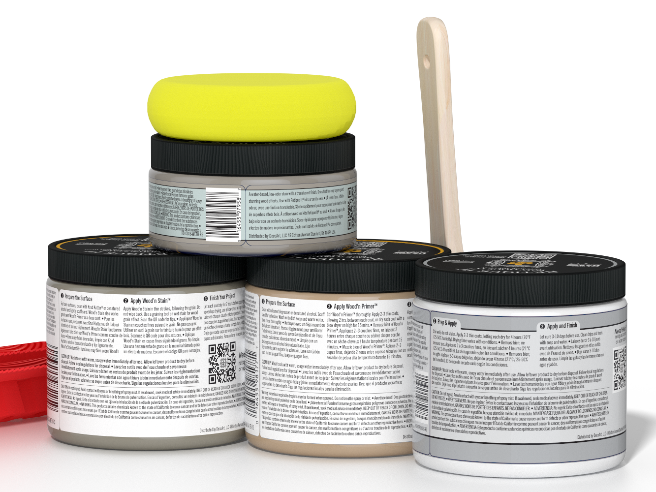 Back view of Retique It® Wood'n Kit Med Weathered Wood exterior top coat finish for multi-purpose wood projects.