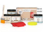 Retique It Wood'n Finish Kit in White Oak for interior top coat, includes tools and materials for wood finishing projects.