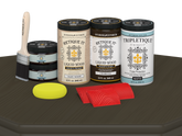 Large Charcoal Wood'n Finish Kit by Retique It® for interior wood projects, featuring matte top coat and multi-purpose wood finishing tools.