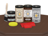 Large Java Wood'n Finish Kit by Retique It® with exterior top coat for wood furniture, includes matte wood finish product.