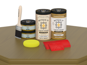 Large Old Oak Wood'n Finish Kit by Retique It® for multi-purpose wood finishing, shown on a table surface.