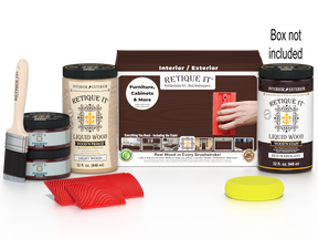 Large Wood'n Kit by Retique It® in Red Mahogany, featuring wood finish supplies in a box for multi-purpose woodworking projects.