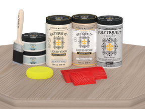 Retique It® Wood'n Finish Front Door Kit (Double) in Sun Bleached with matte finish, shown on a table.