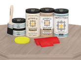 Large Sun Bleached Wood'n Kit by Retique It® for interior top coat, showing matte finish on wood surface.