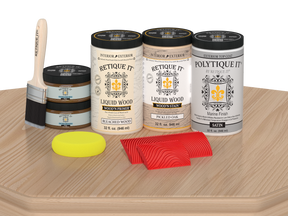 Retique It® Wood'n Finish Double Front Door Kit in White Oak stain with satin finish, showing the door's smooth, finished surface.