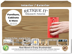 Large Wood'n Kit by Retique It® in Pickled Oak finish, includes tools and supplies for wood finishing projects.