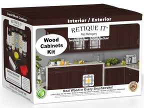 Retique It® Wood'n Cabinet Kit with 24 grained red mahogany stain doors for furniture or cabinetry projects.
