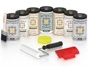 Retique It® Wood'n Door Kit stain in White Wash with satin finish, designed for front and garage doors, shown in the image.