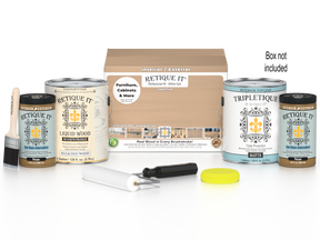 Retique It® White Oak Multi-purpose Smooth Finish Kit with 4 large interior top coat bottles in a white oak matte finish.