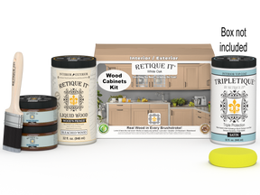 Retique It® Wood'n Cabinet Kit with 12 smooth white oak doors, stain finish for kitchen or bathroom cabinets.
