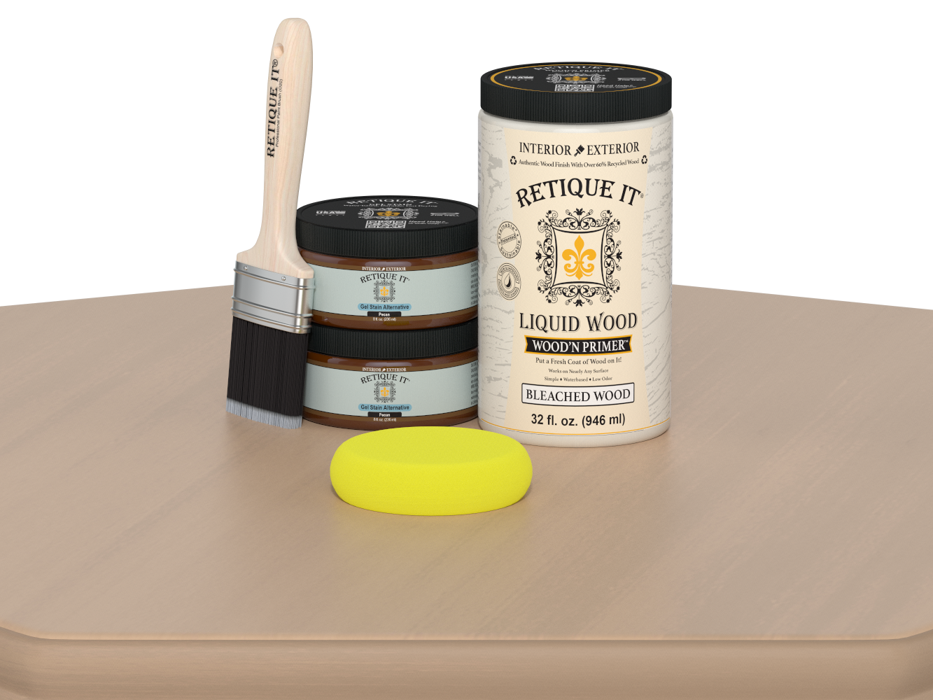 Retique It® Wood'n Cabinet Kit in White Oak with 12 smooth doors, ideal for staining and finishing kitchen or bathroom cabinets.
