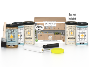 Retique It Wood'n Cabinet Kit with 24 white oak doors and smooth finish, ideal for kitchen or bathroom cabinet staining.