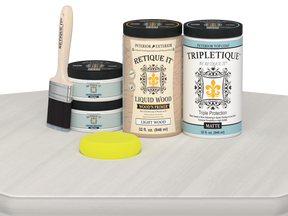 Large White Wash Multi-purpose Smooth Finish Kit for interior wood surfaces by Retique It® Wood'n Finish Kits, matte finish.