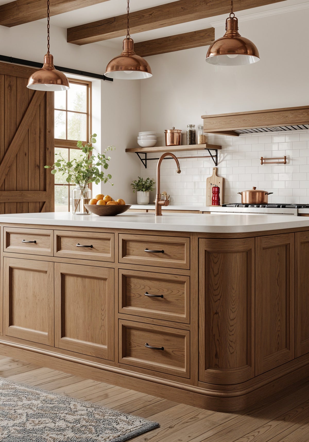 Large Barn Wood Wood'n Finish Kit by Retique It, showing a rustic kitchen island with reclaimed barn wood appearance.