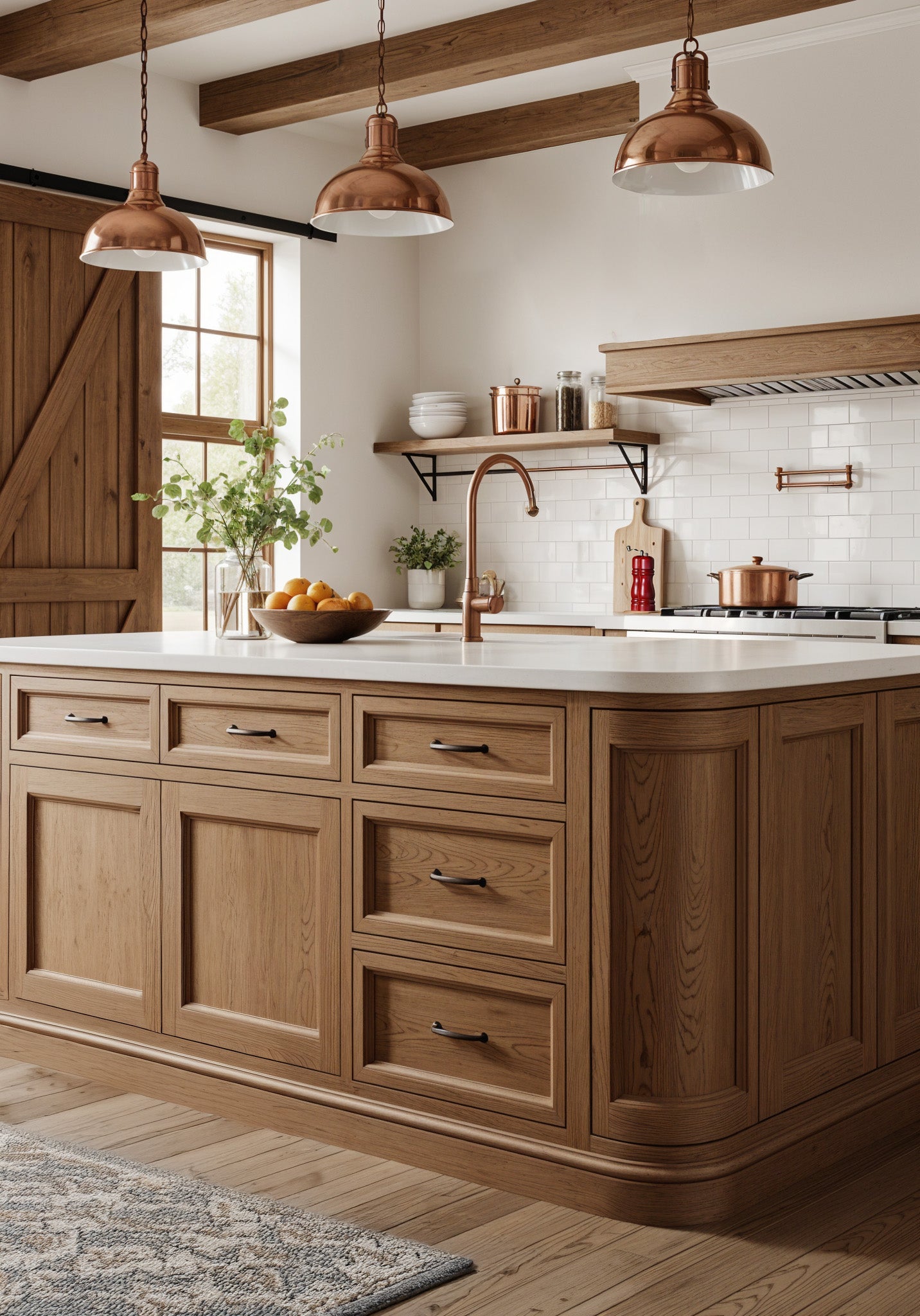 Large Barn Wood Wood'n Finish Kit by Retique It®, showing a rustic kitchen island with reclaimed barn wood appearance.