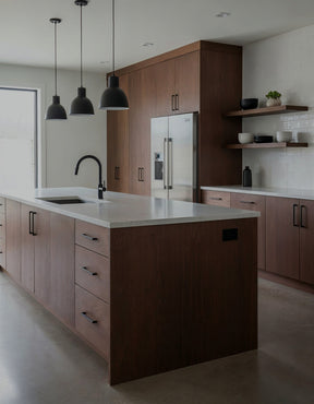 Retique It® Wood'n Kit Large in Red Mahogany exterior top coat applied to weathered black walnut surface, showcasing wood finish and grain.