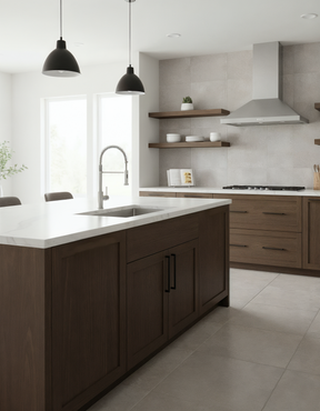 Retique It® Wood'n Cabinet Kit in Black Walnut stain showing grained cabinet doors with a weathered finish.