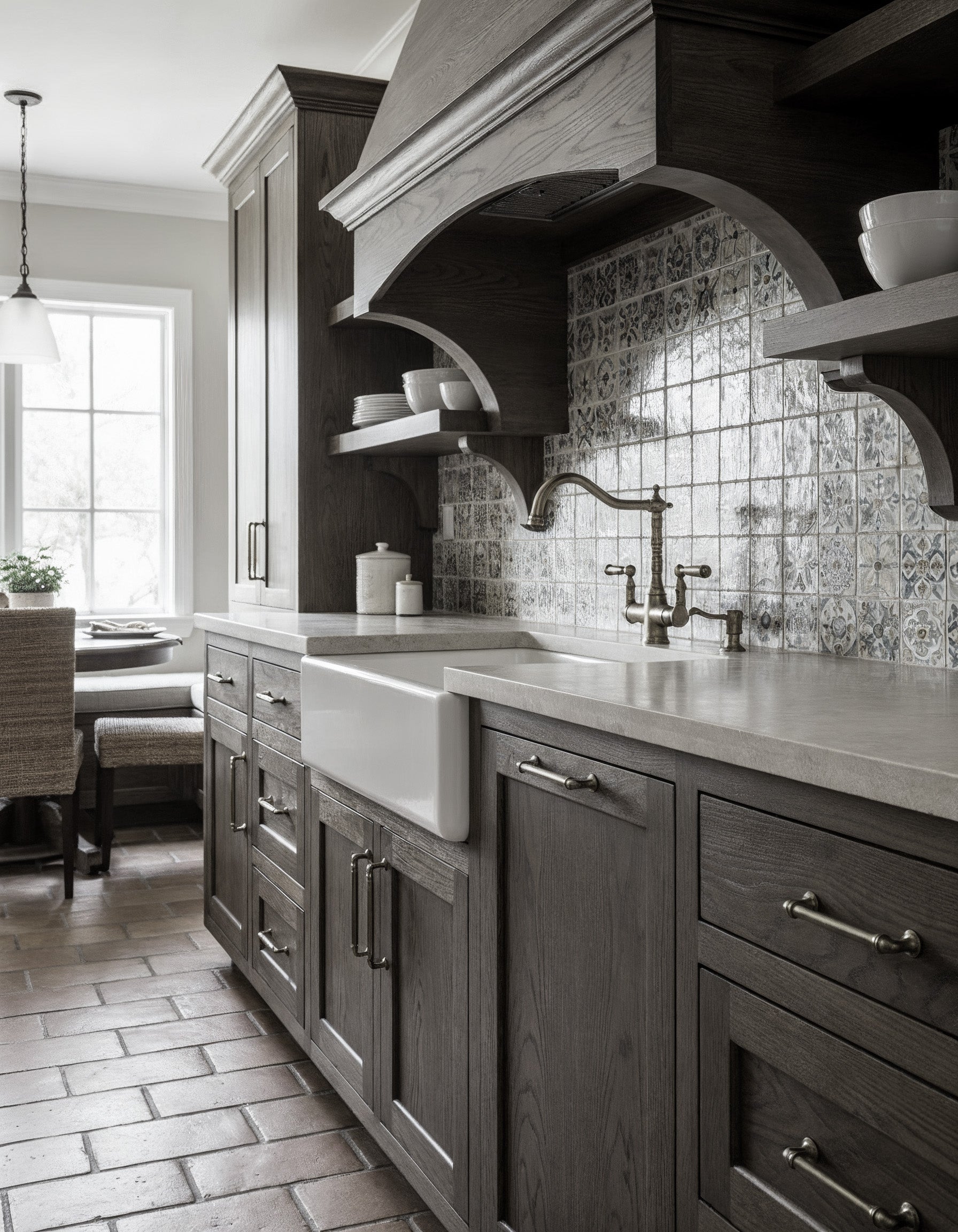 Large Black Wood'n Kit exterior top coat by Retique It® for wood finishing, shown on black walnut rustic kitchen surface.