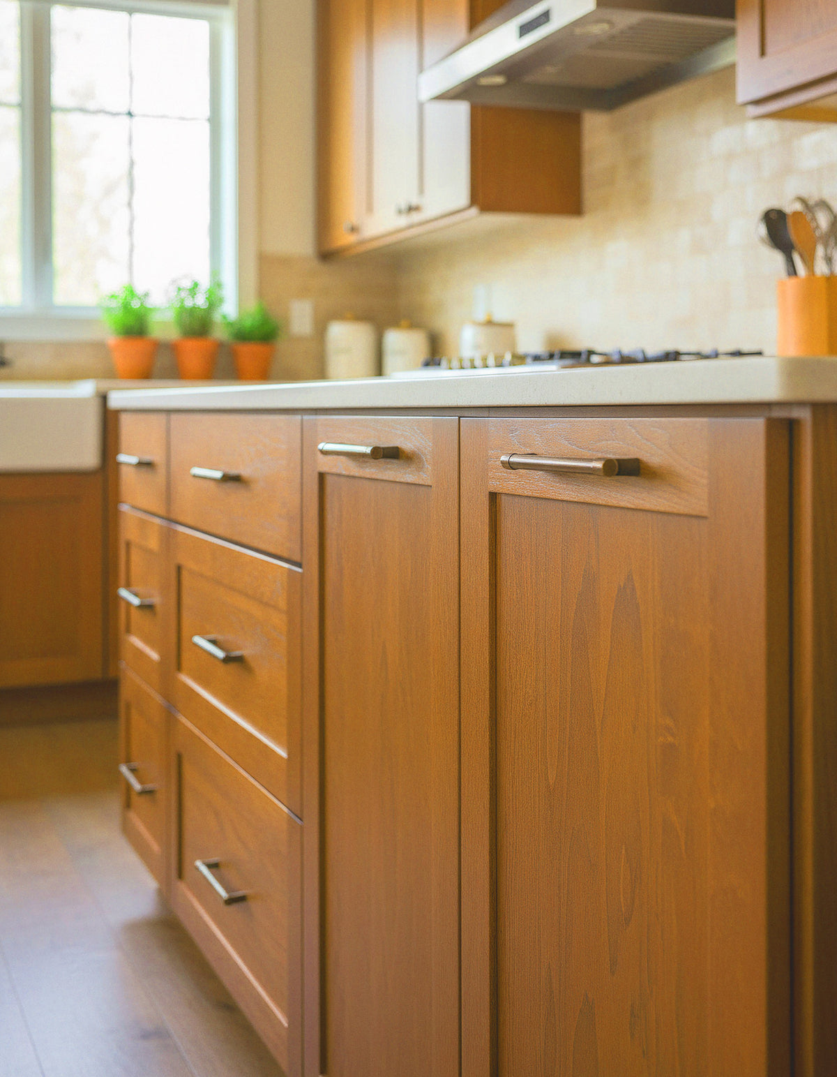 Large Cedar Wood'n Finish Kit from Retique It® for wood finishing, featuring dark oak weathered look, shown on a kitchen surface.