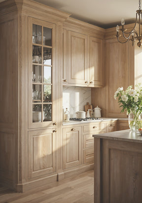 Large French Oak Wood'n Finish Kit by Retique It® for exterior top coating on wood surfaces, shown in a kitchen setting.