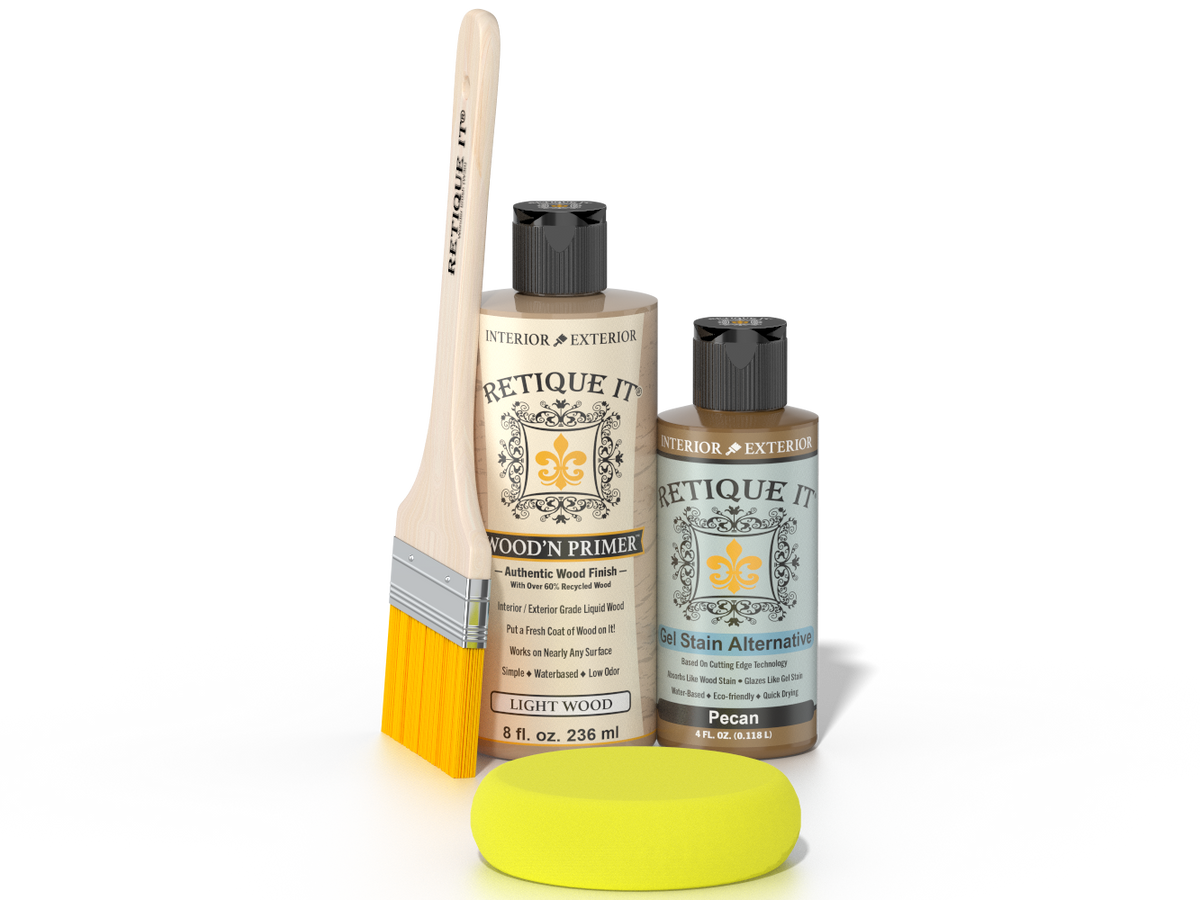Retique It® Multi-purpose Smooth Wood'n Kit in Pecan, a wood finish kit with smooth application and natural wood tone.