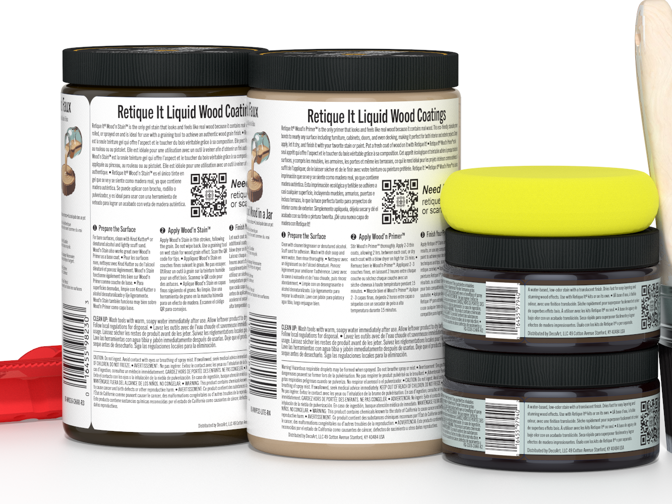 Large Charcoal Wood'n Finish Kit by Retique It® for multi-purpose wood finishing and refinishing projects.