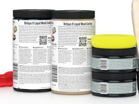 Large Black Wood'n Finish Kit by Retique It® with multiple wood finishing tools and supplies for versatile wood projects.