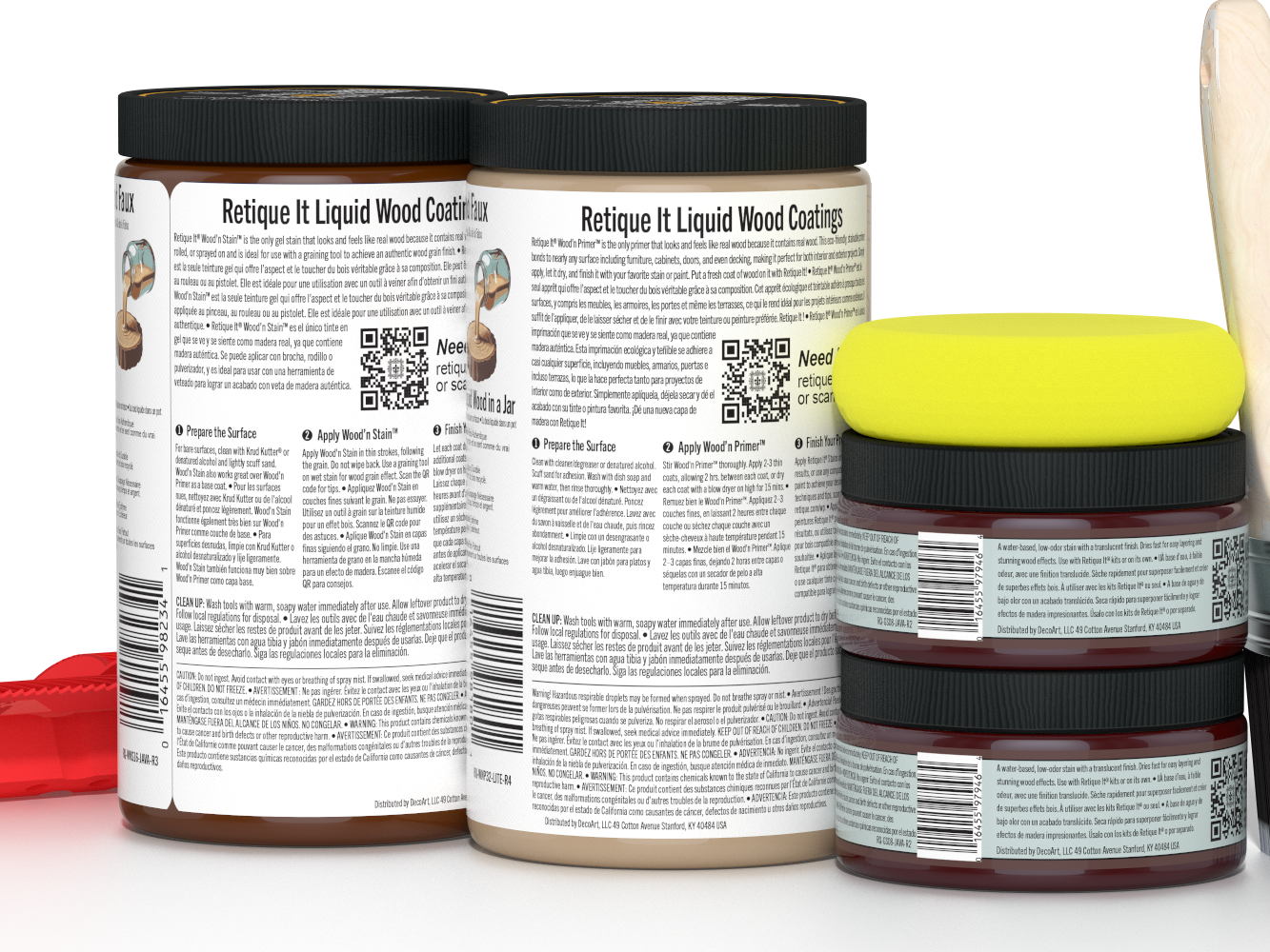 Large Java Wood'n Kit from Retique It® Wood'n Finish Kits, featuring multiple finish products and tools for wood projects.