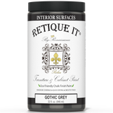 Retique It® Gothic Grey furniture and cabinet paint in a quart container, showcasing a smooth, matte grey finish.