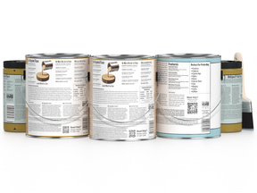 Retique ItÂ® Wood'n Finish Kit in Old Oak with four large containers, designed for interior wood top coating and finishing.