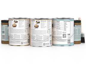 Retique It® Wood'n Kit Multi-purpose Dark Oak interior top coat with four large containers, ideal for wood finishing projects.
