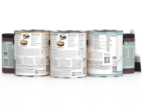 Retique It® Wood'n Finish Kit Java with four large interior top coat bottles for multi-purpose wood finishing projects.