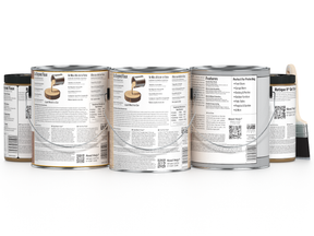 Retique It® Wood'n Kit Cedar exterior top coat with four large containers, designed for multi-purpose outdoor wood finishing.
