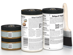 Large White Oak Multi-purpose Smooth Finish Kit by Retique It® with exterior top coat in matte finish, for wood furniture and surfaces.