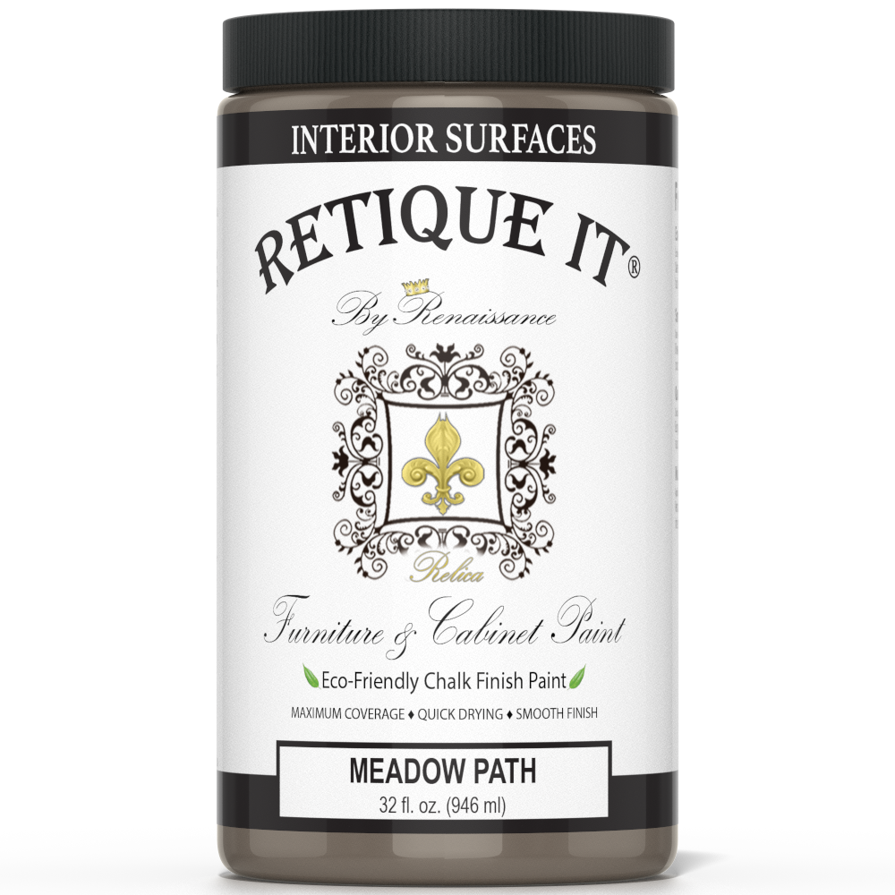 Retique It® Furniture and Cabinet Paint in Meadow Path, a quart-sized container with a smooth, eco-friendly finish for furniture.