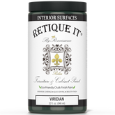 Retique It® Viridian furniture and cabinet paint in a quart container, ready for interior furniture refinishing and cabinet projects.