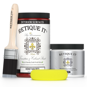 Retique It® furniture and cabinet paint in quart size, Venetian Red color, ready for painting furniture or cabinets.
