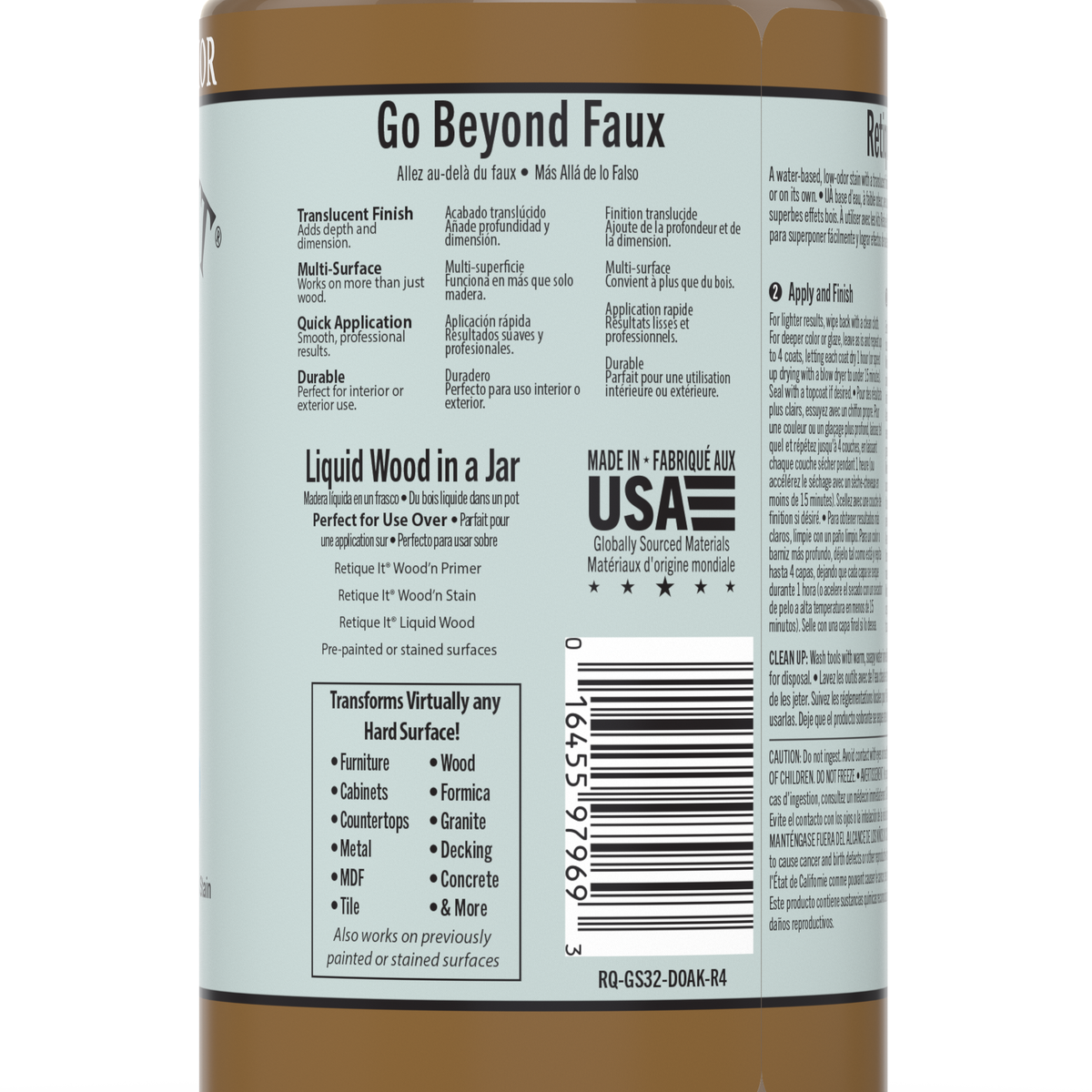 Retique It® Gel Stain in Dark Oak, showcasing a smooth application of dark oak-colored wood stain on a surface.