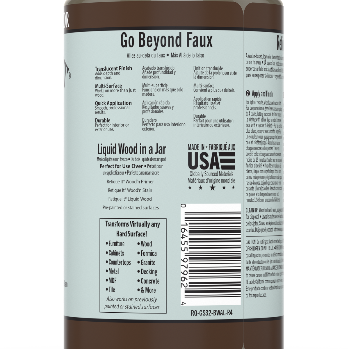 Retique It® Gel Stain in Black Walnut, showcasing a smooth, dark wood finish applied on a surface.