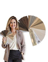 Retique It® wood finish kits fan deck brochure showing various wood stain and finish options on transparent pages.