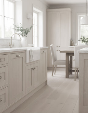 Retique It® Wood'n Kit Large in White Wash, interior top coat for wood furniture with rustic finish, shown on a wooden surface.