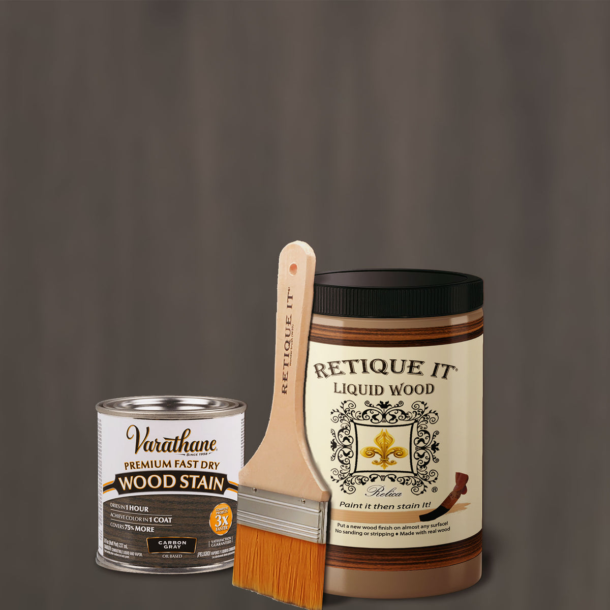 Liquid Wood Kit - Carbon Gray Oil-based Stain - Retique It®